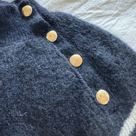 NWT Sezane Trudy sweater size S ecru/navy - Picture 4 of 6